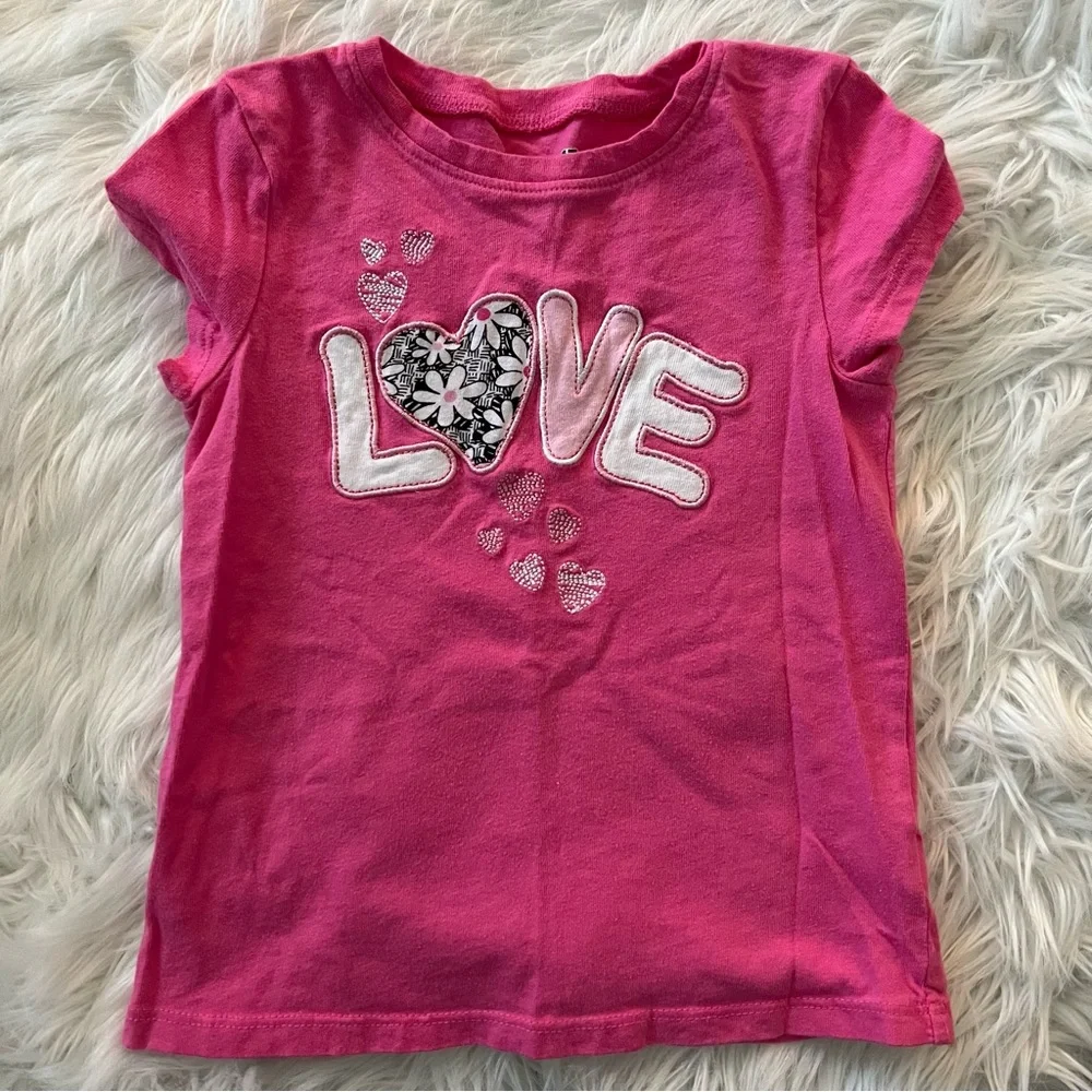 Girls 4T Pink Jeans and Love Tee